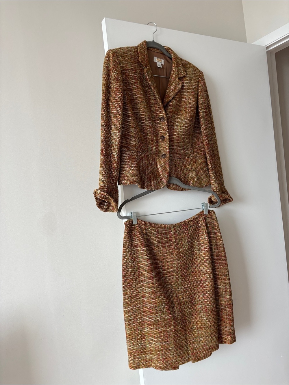 Talbots Brown Multi Tweed Skirt Set